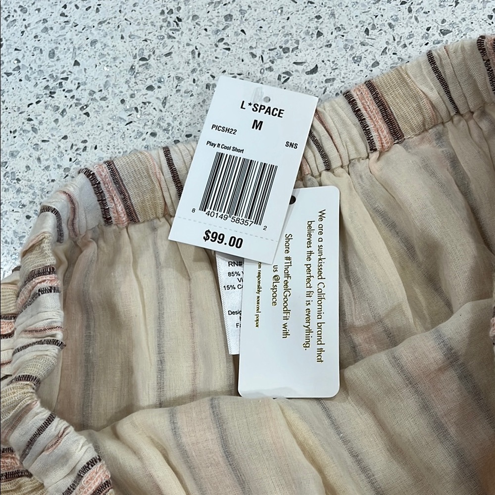 NWT L*Space Striped Shorts - Picture 6 of 7
